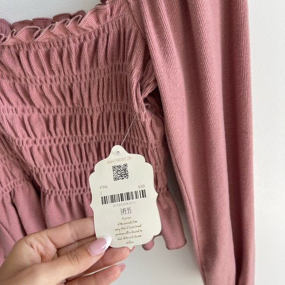 Altered State Smocked Women's Top Pink - Picture 3 of 5